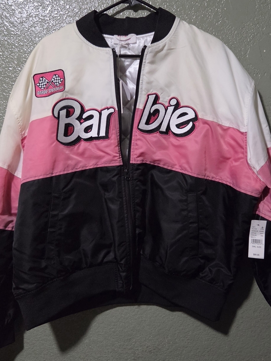 Barbie Jackets & Blazers - Barbie Colorblock Jacket in Pink, White & Black